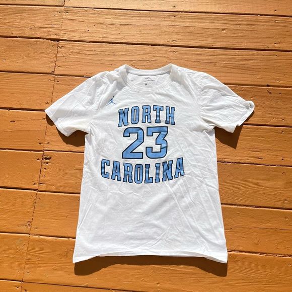Nike Other - Jordan UNC Shirt Mens Size Small White Blue Nike Logo 23 North Carolina Jumpman
